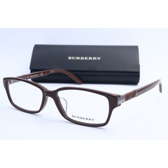 Authentic Burberry B 21952D 3011 Burgendy Rectangle Eyeglasses Clear Lenses 55mm